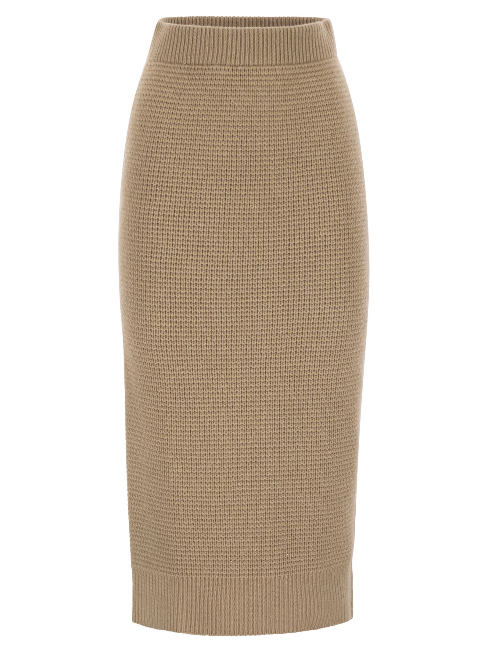 Peserico Knitted Skirt In Brown