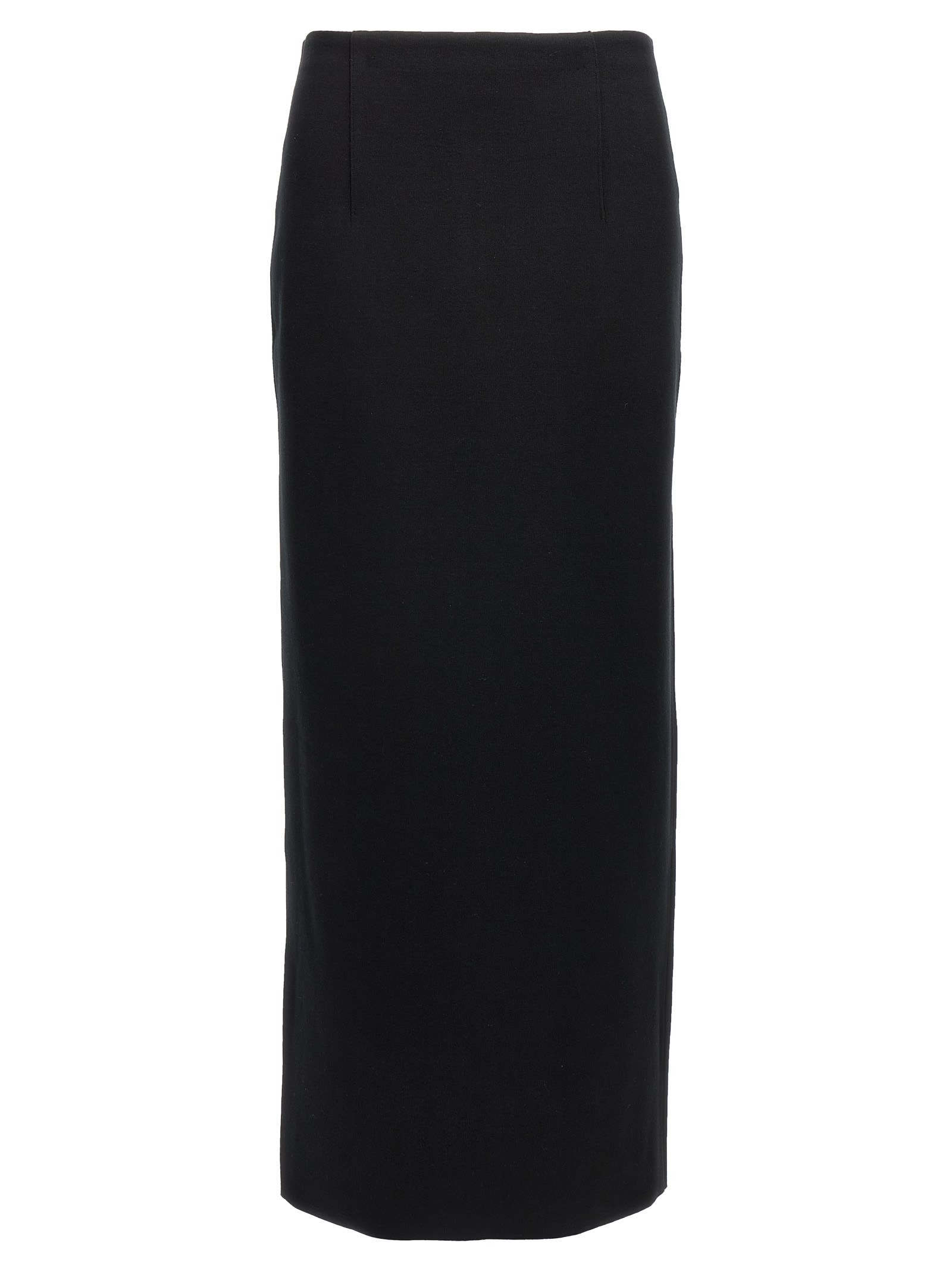 Auralee Reversible Knit Skirt High Waist In Black