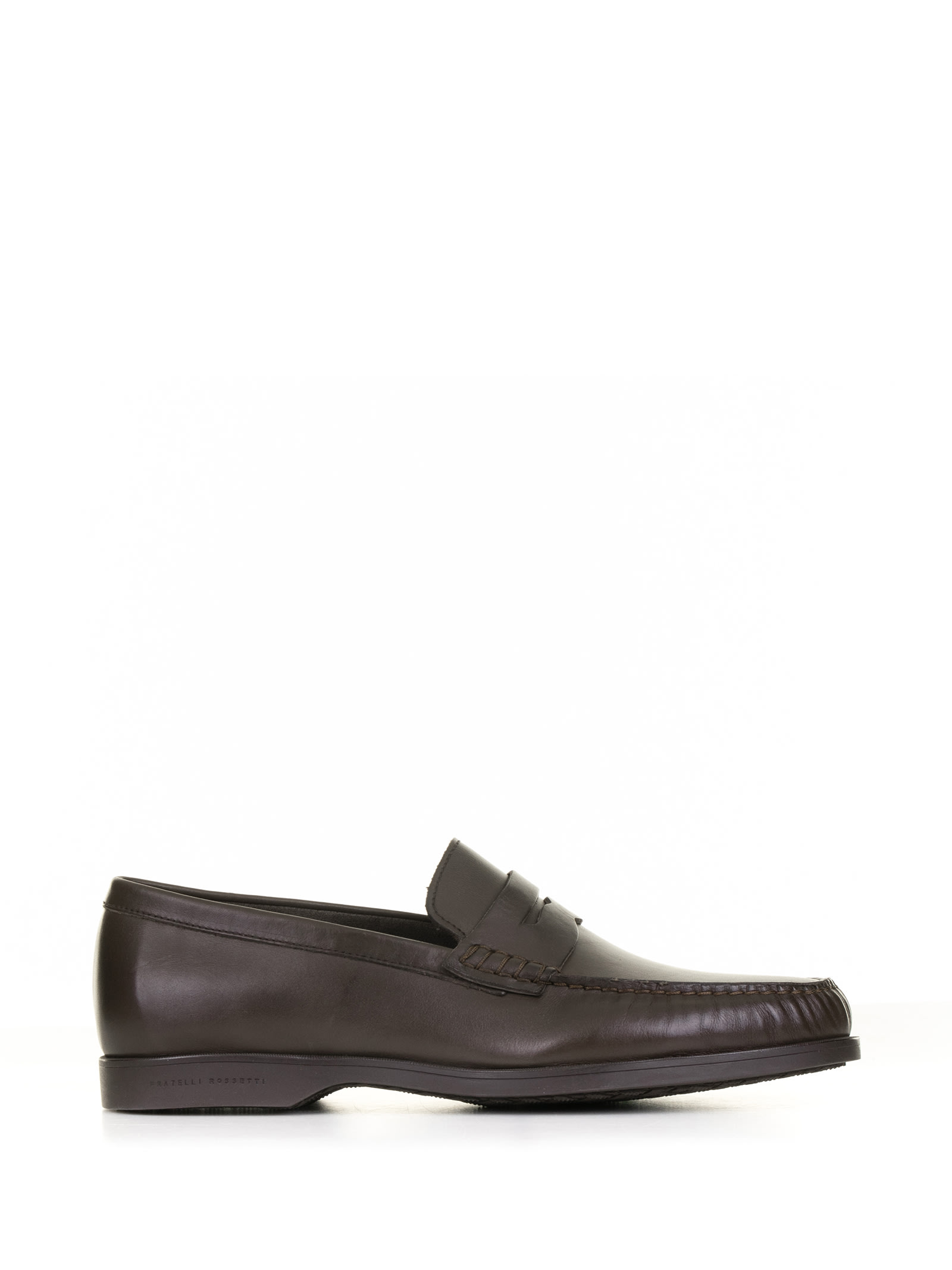 Shop Fratelli Rossetti Brown Leather Moccasin In T.moro