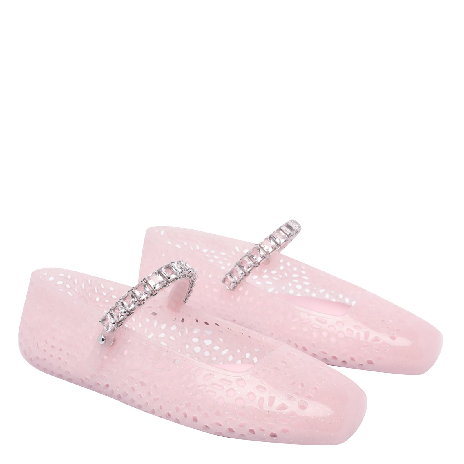 Jimmy Choo Jelly Embellished Pu Mary Jane Flats
