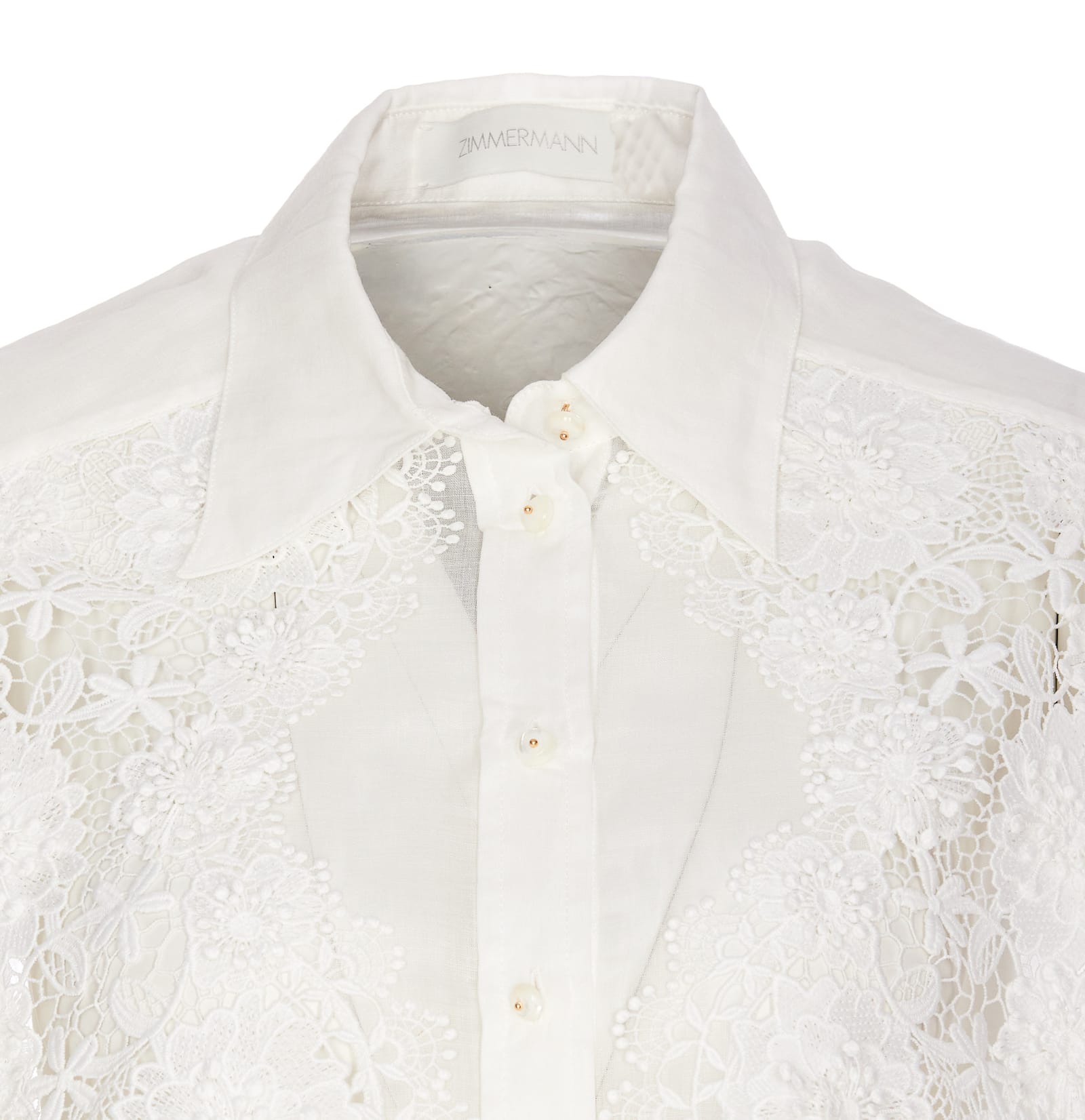 Shop Zimmermann Halliday Lace Shirt In White