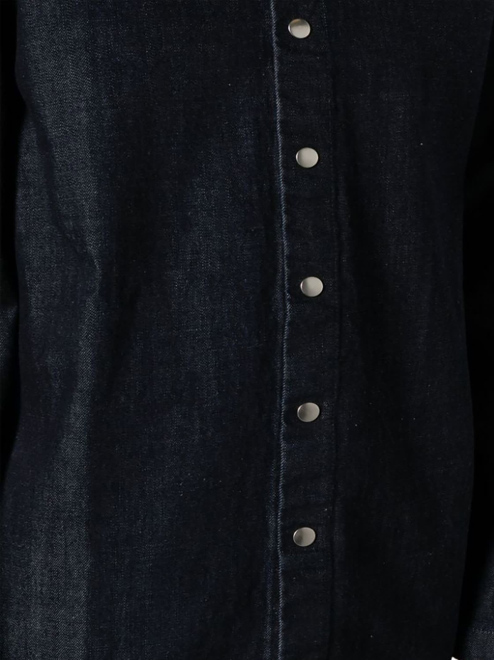 Shop Jil Sander Midnight Blue Cotton Denim Shirt