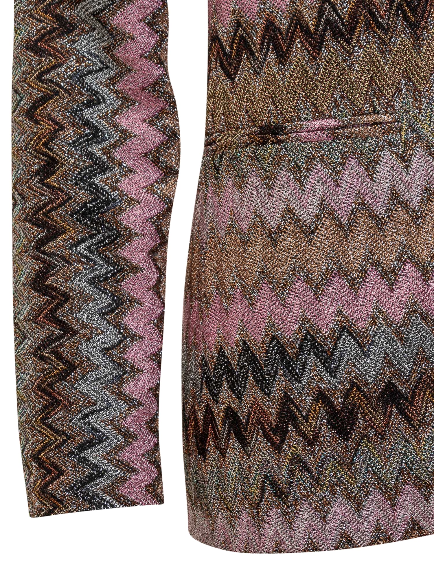 Shop Missoni Blazer With Zig Zag Pattern In Multispacdye/dark