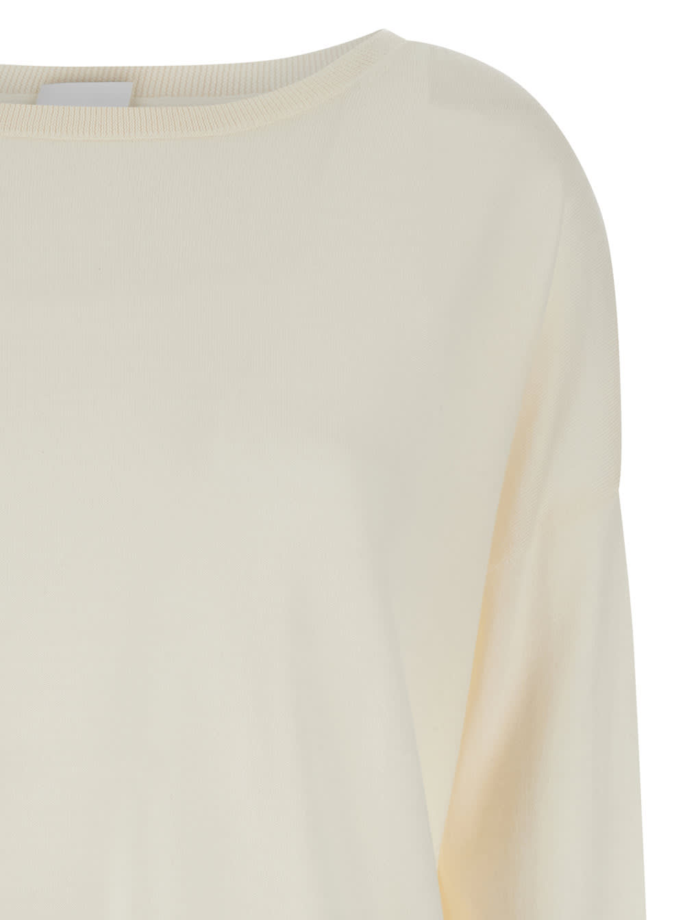 Shop Allude Cream Pullover With Boart Neckline In Wool Woman In White