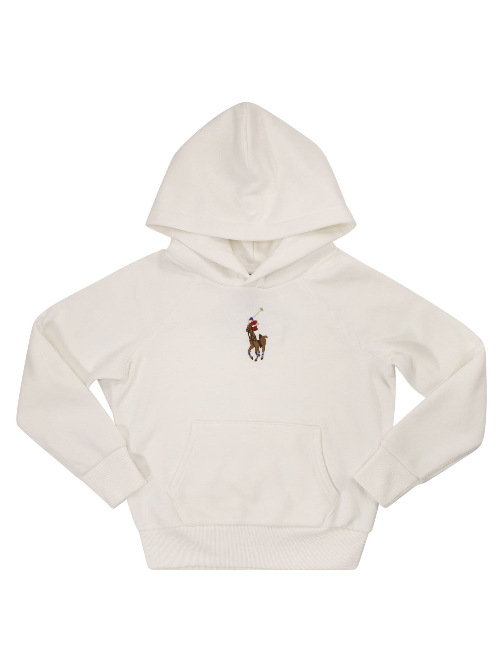 Polo Ralph Lauren Kids' Big Pony Hoodie In White