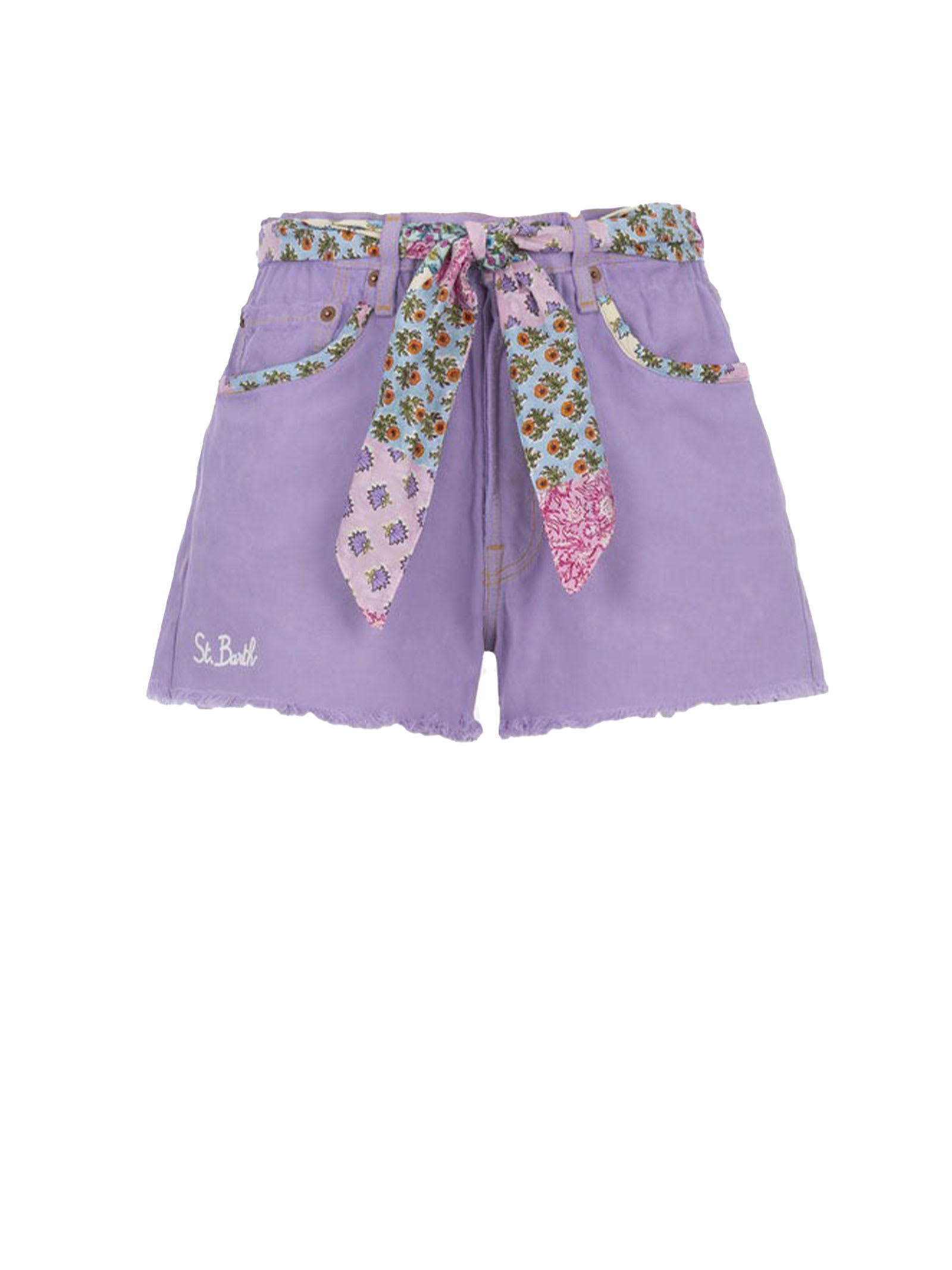 Shorts In Lilac Denim
