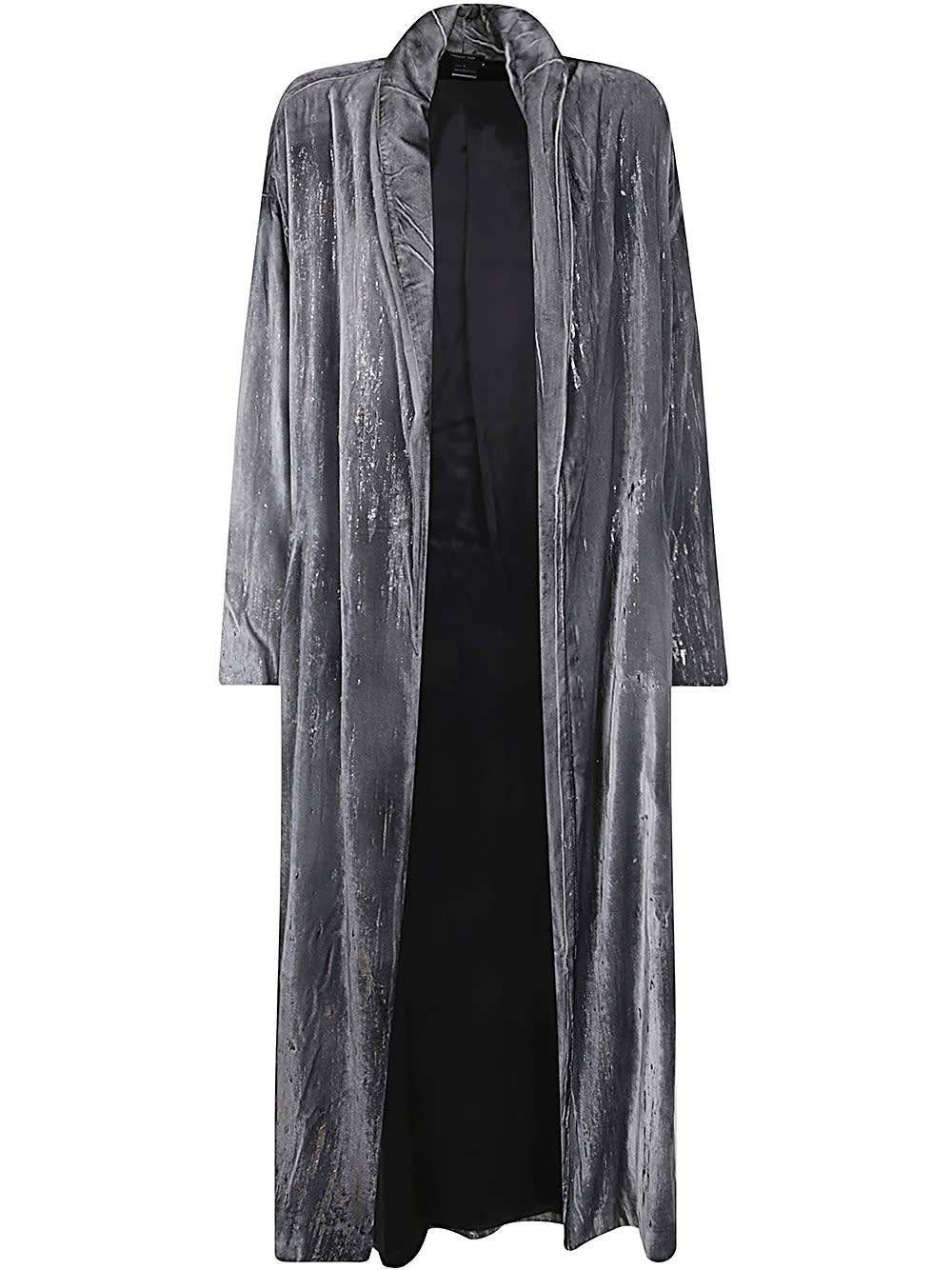 Shop Avant Toi Long Raincoat Velvet Laminated In Husky