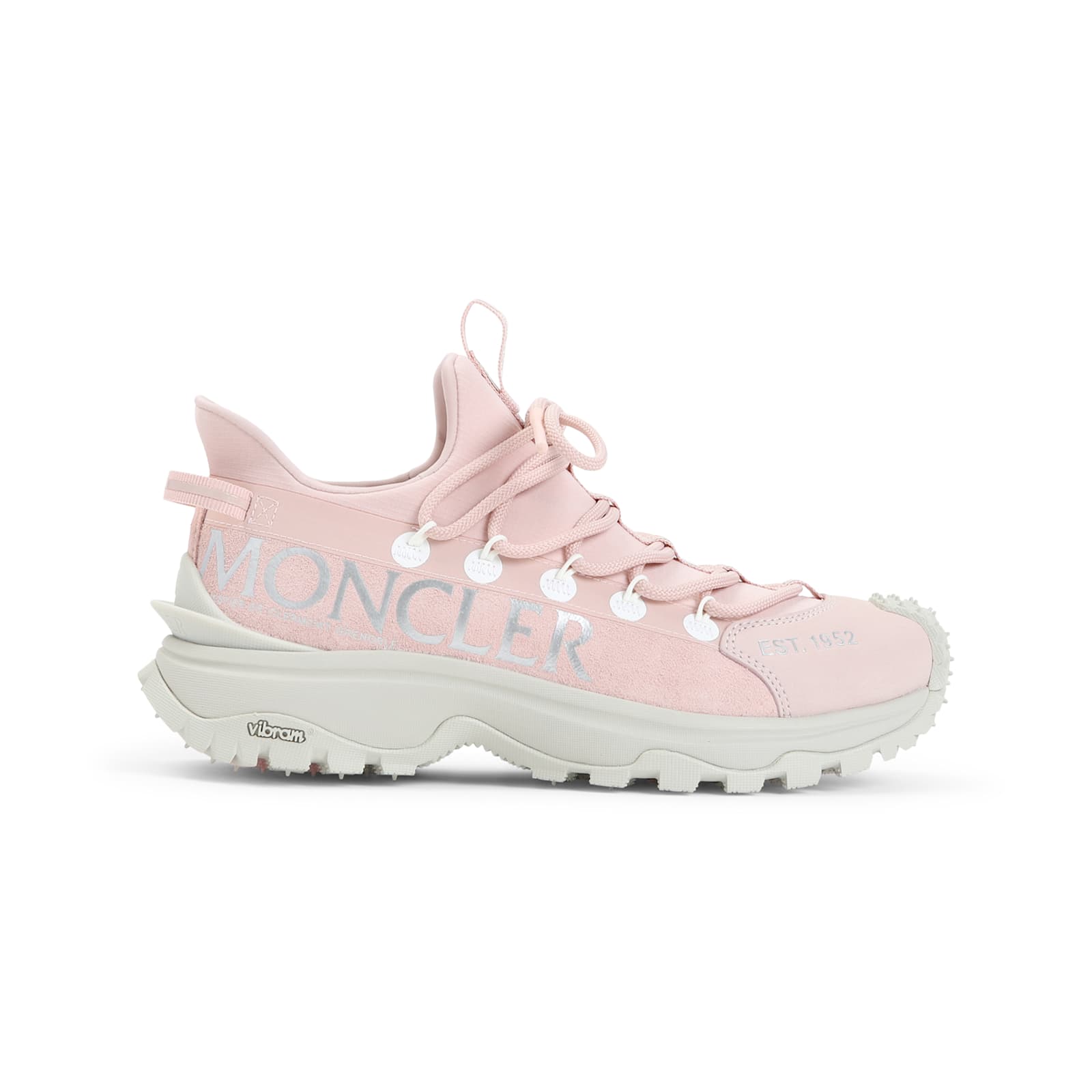 Moncler Trailgrip Lite2 Sneakers With Rugged Sole And Distinctive Logo In Pastel Pink