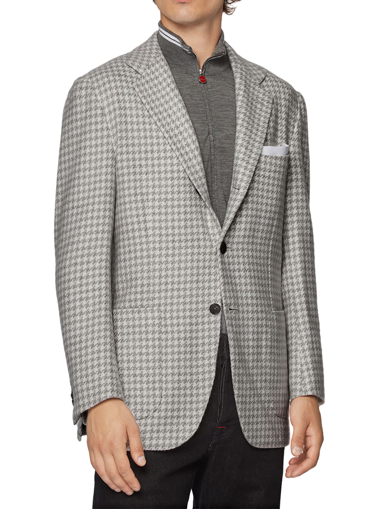 Shop Kiton Jacket Cashmere In Light Grey