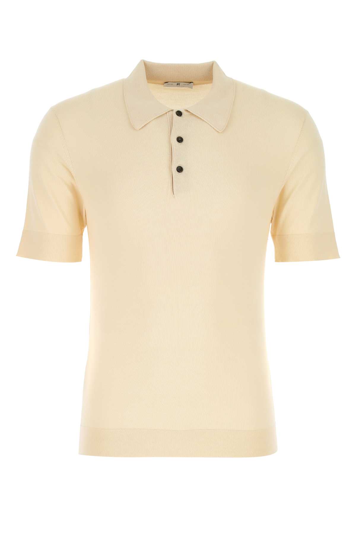 Pt01 Sand Cotton Blend Polo Shirt In 0015