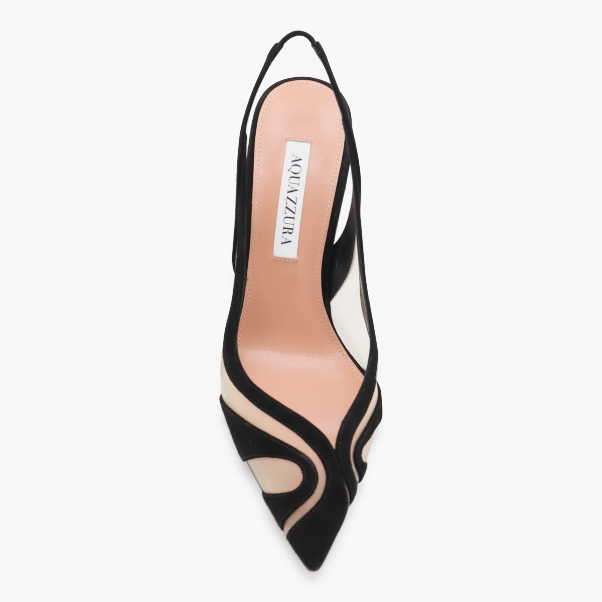 Aquazzura Black Leather Lune Sling 85 Pumps In Black