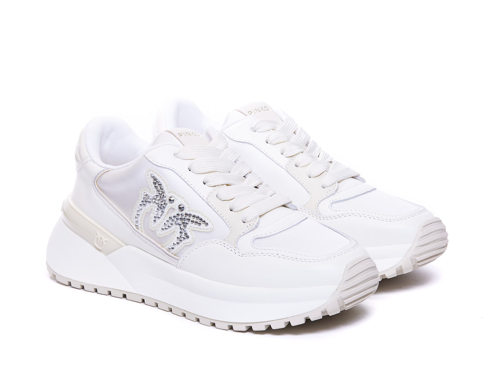 Pinko Gem Sneakers In White