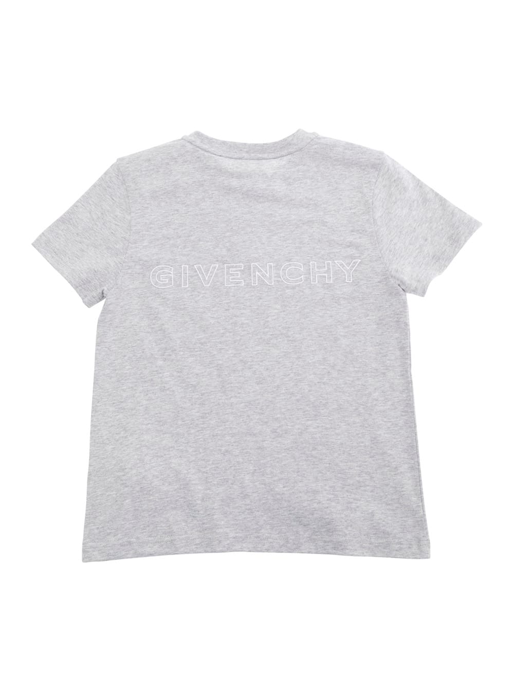 Givenchy Grey Crewneck T-shirt With 4g Logo On The Front And Logo Lettering On The Rear In Cotton Boy In Grey