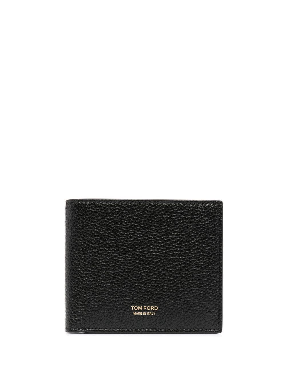 Shop Tom Ford Soft Grain Leather T Line Classic Bifold Wallet In Black