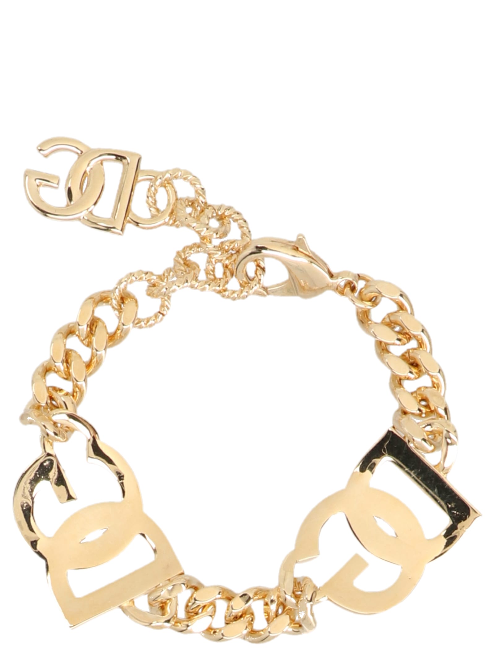 Dolce & Gabbana Crystal Logo Bracelet In Gold