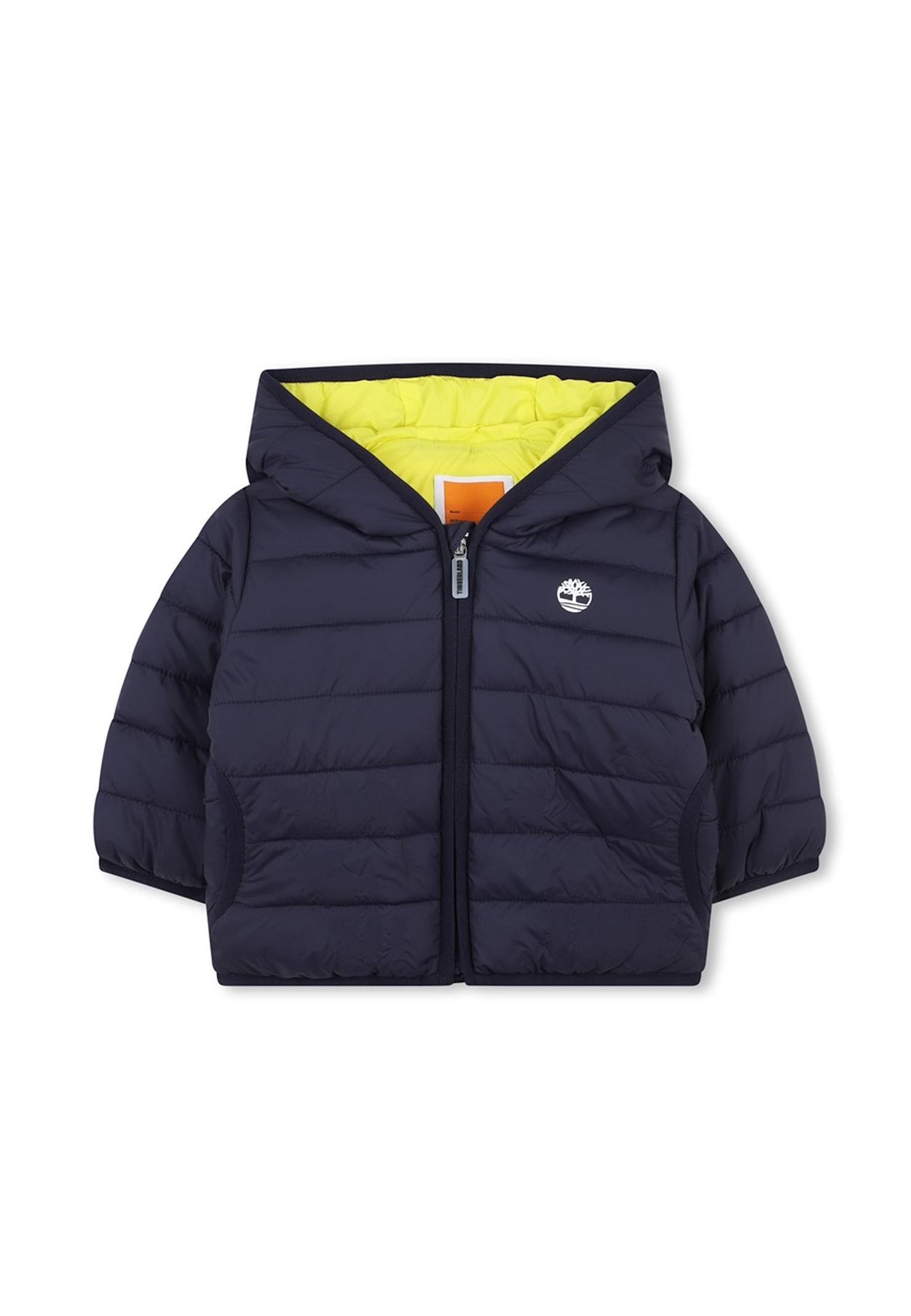 Timberland Blue Down Jacket For Baby Boy Wih Logo In Blue