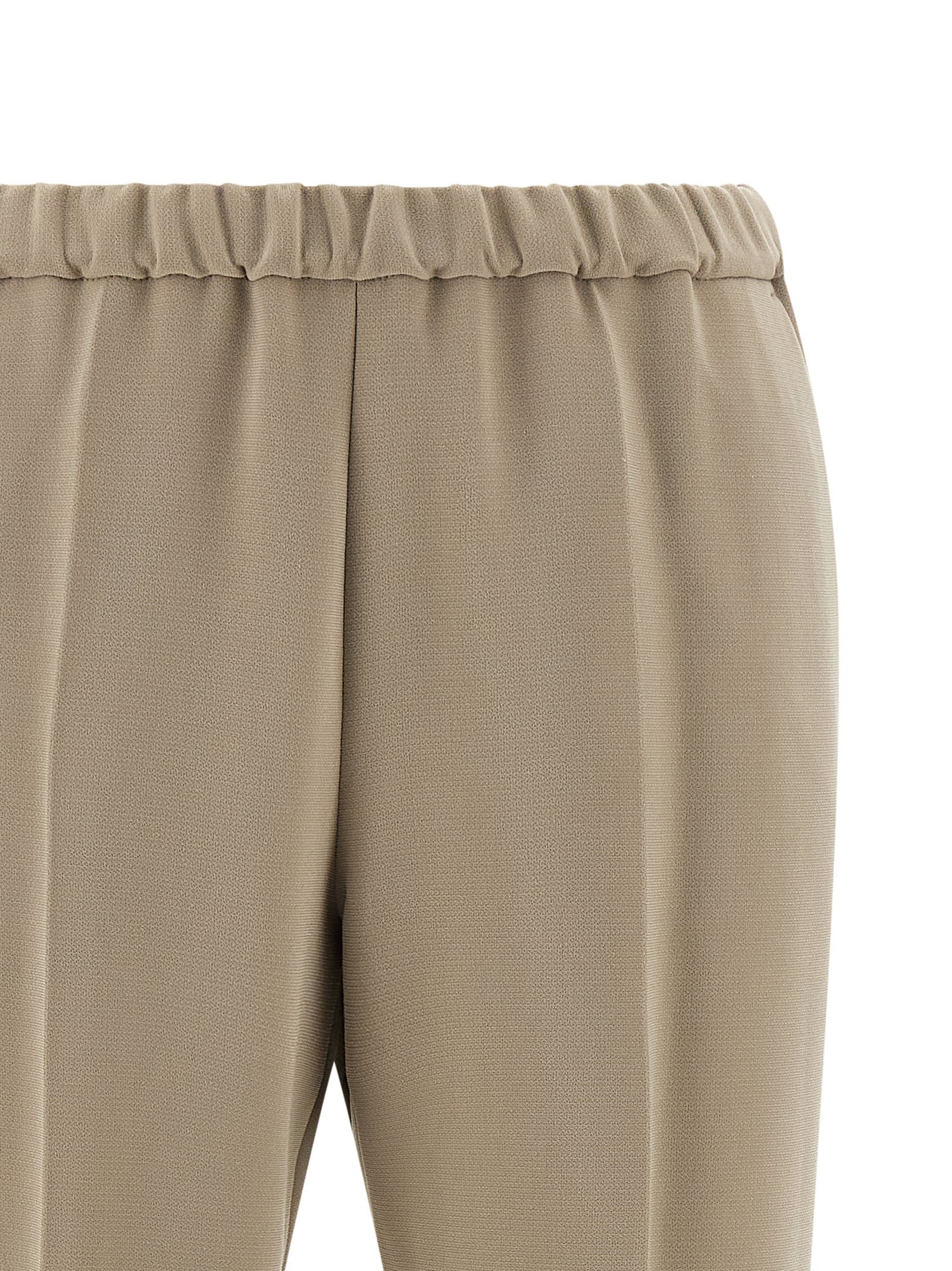 Alberto Biani Cadi Fabric Pants With Elastic Waistband In Neutral
