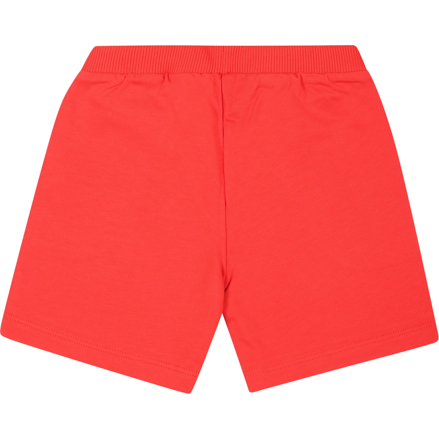 Shop Moschino Red Shorts For Baby Boy With Teddy Bears And Logo