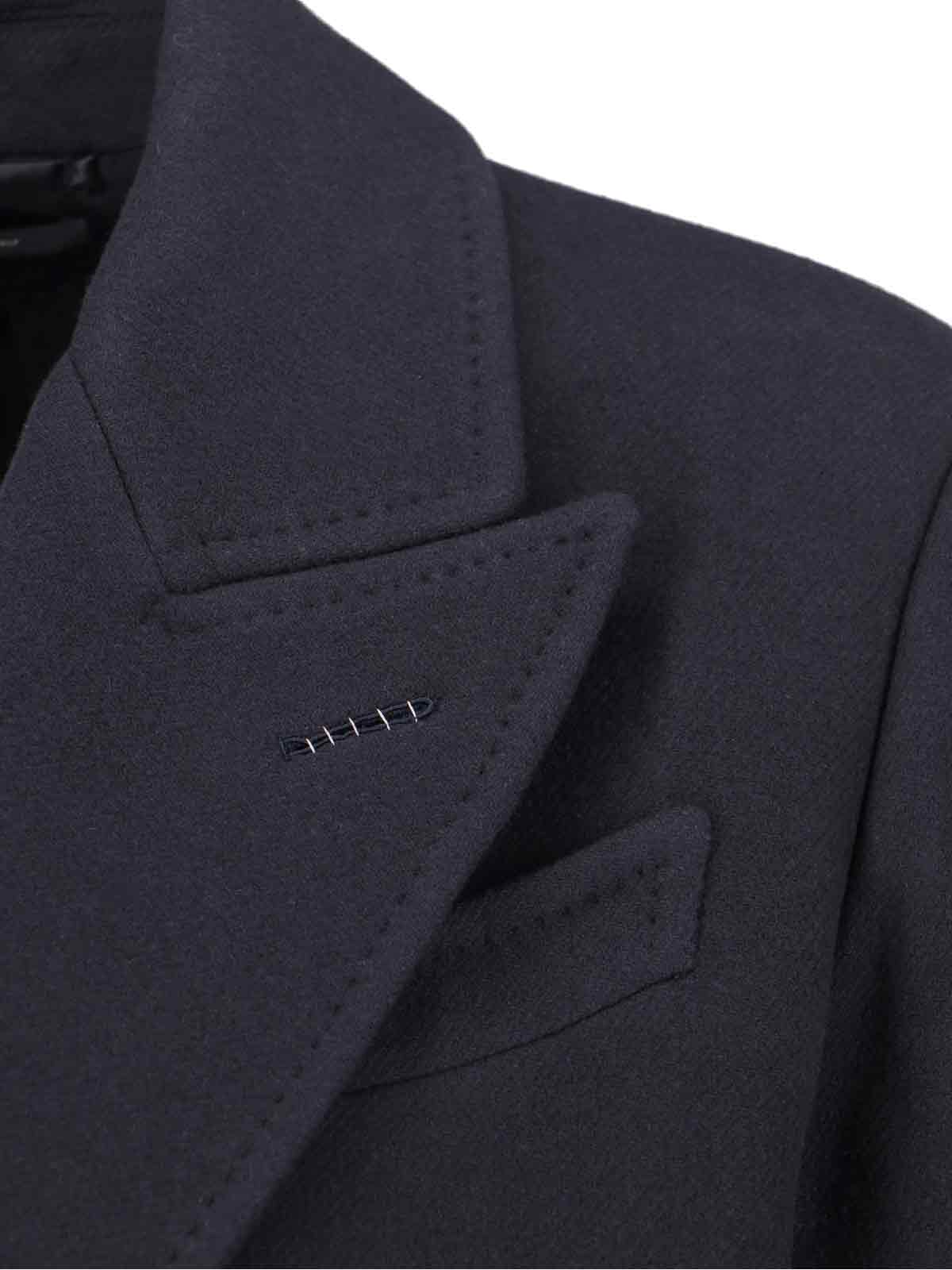 Tom Ford Virgin Wool Coat In Blue