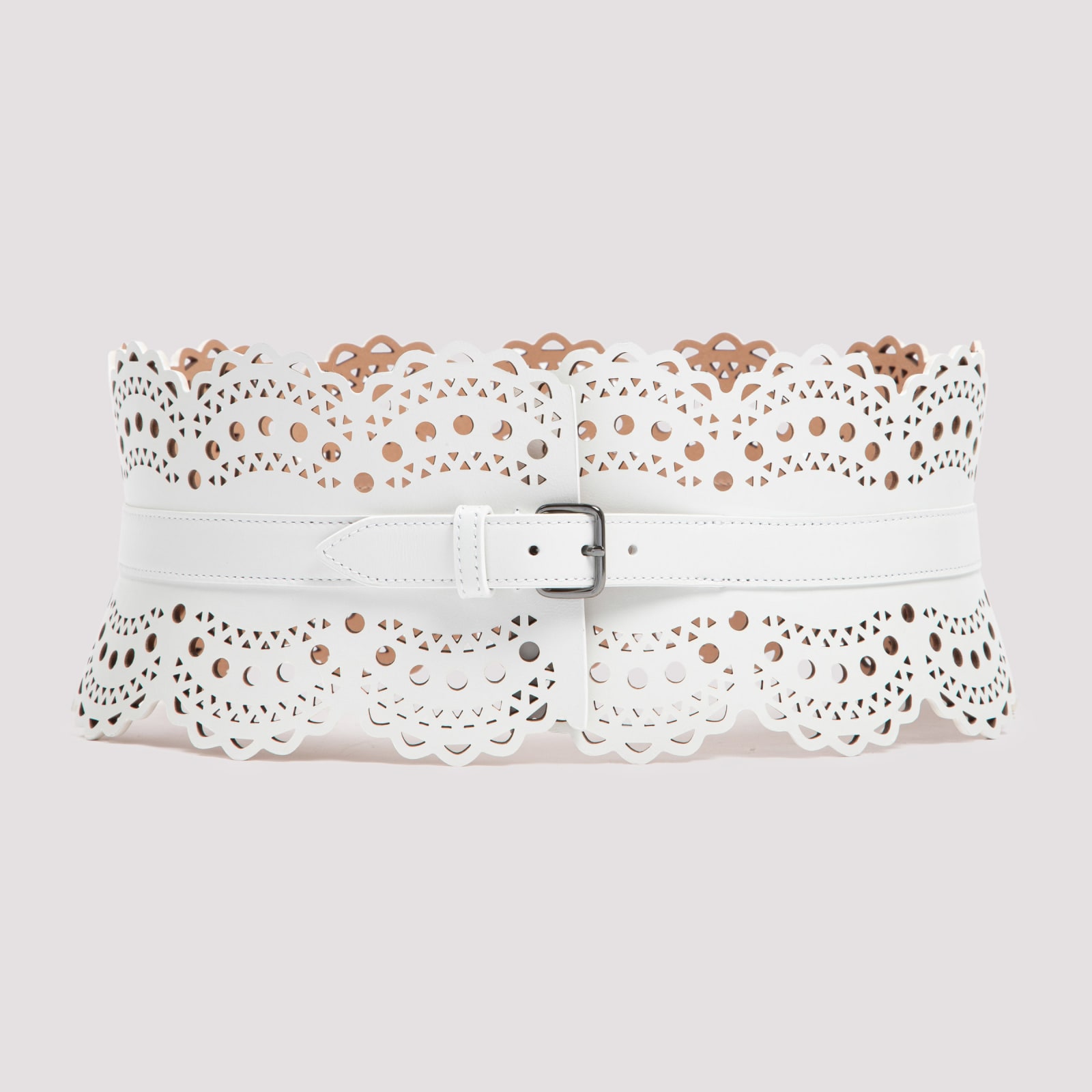 Shop Alaïa Bustier Belt In Blanc Optique