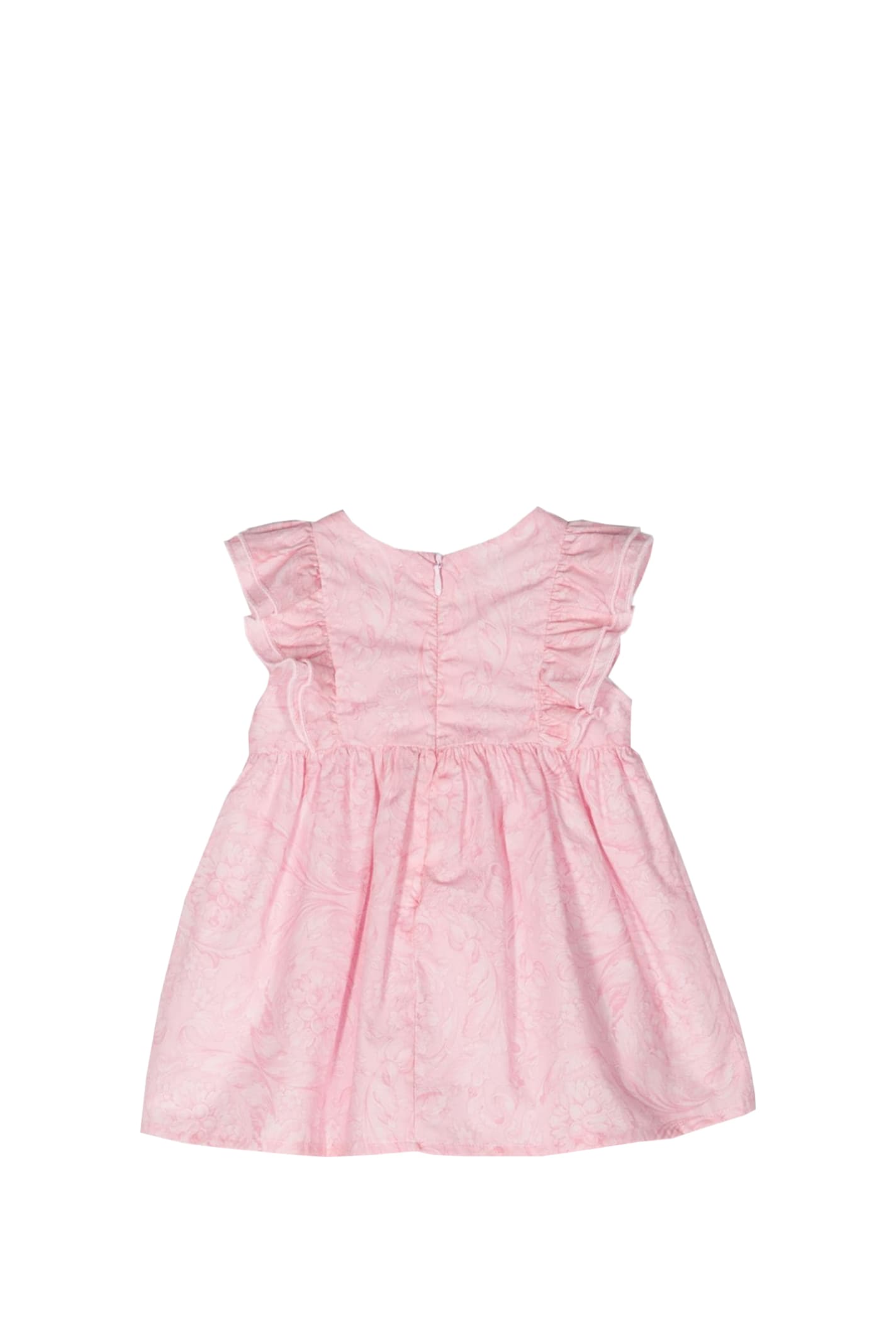 Shop Versace Dress With Ruffles In Rose
