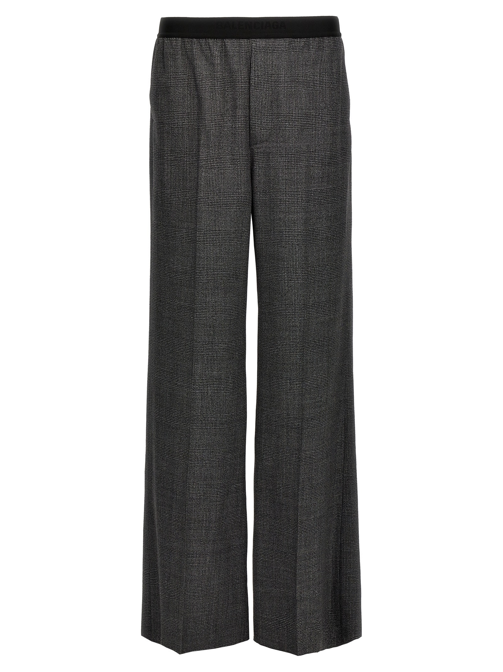 Balenciaga Prince Of Wales-check Trousers In Gray
