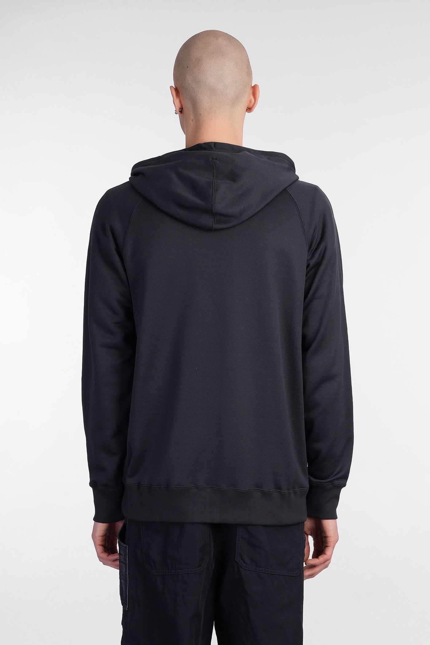 Junya Watanabe Black Patchwork Zip-up Hoodie In Blue