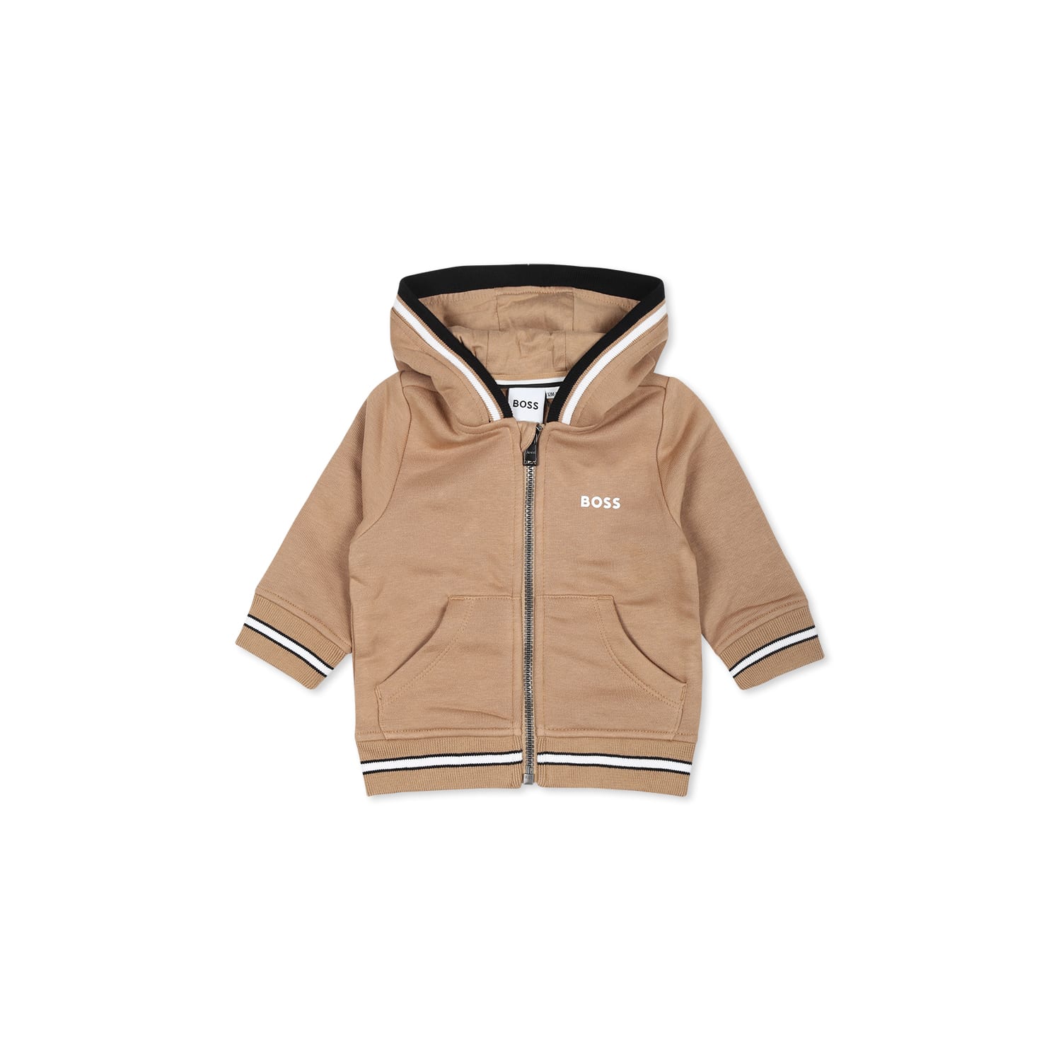 Hugo Boss Beige Sweatshirt For Boy With Logo In Beige