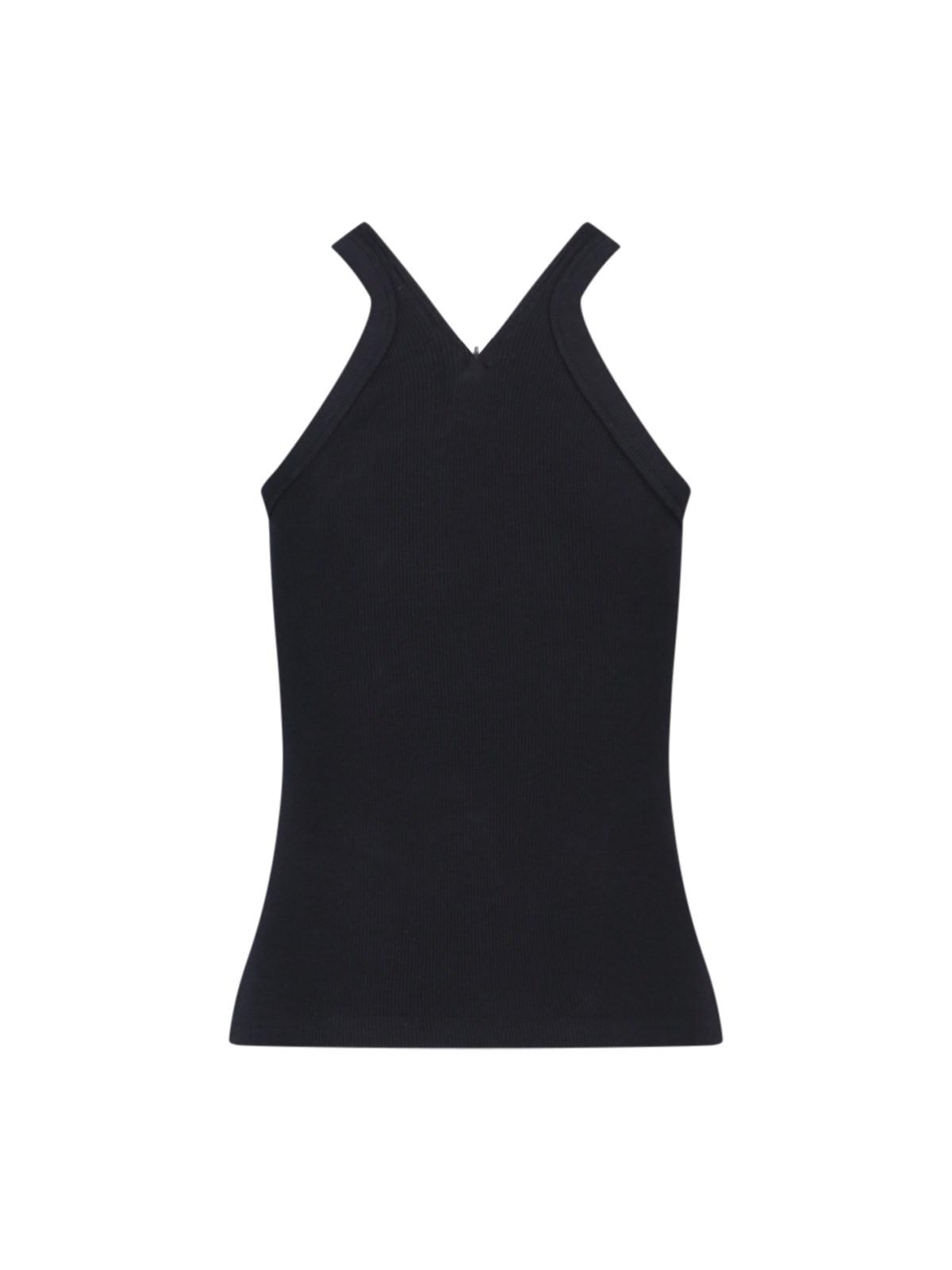 Shop Courrèges Logo Top In Black