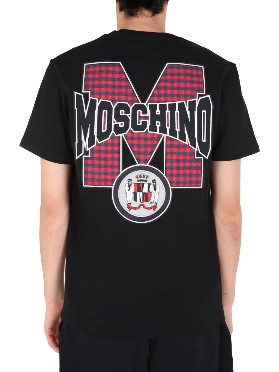 Shop Moschino Round Neck T-shirt In Black