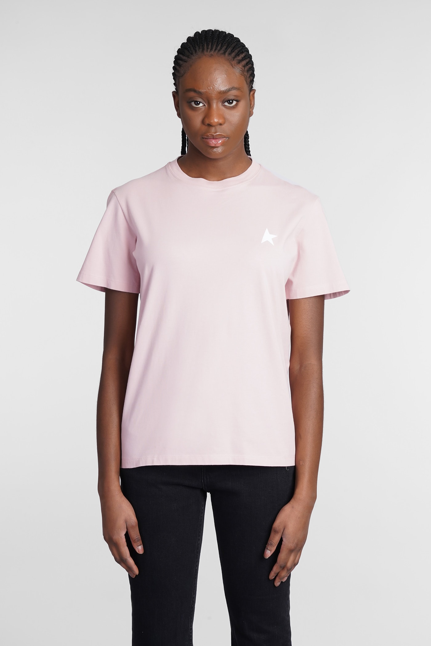 Golden Goose T-shirt In Rose-pink Cotton