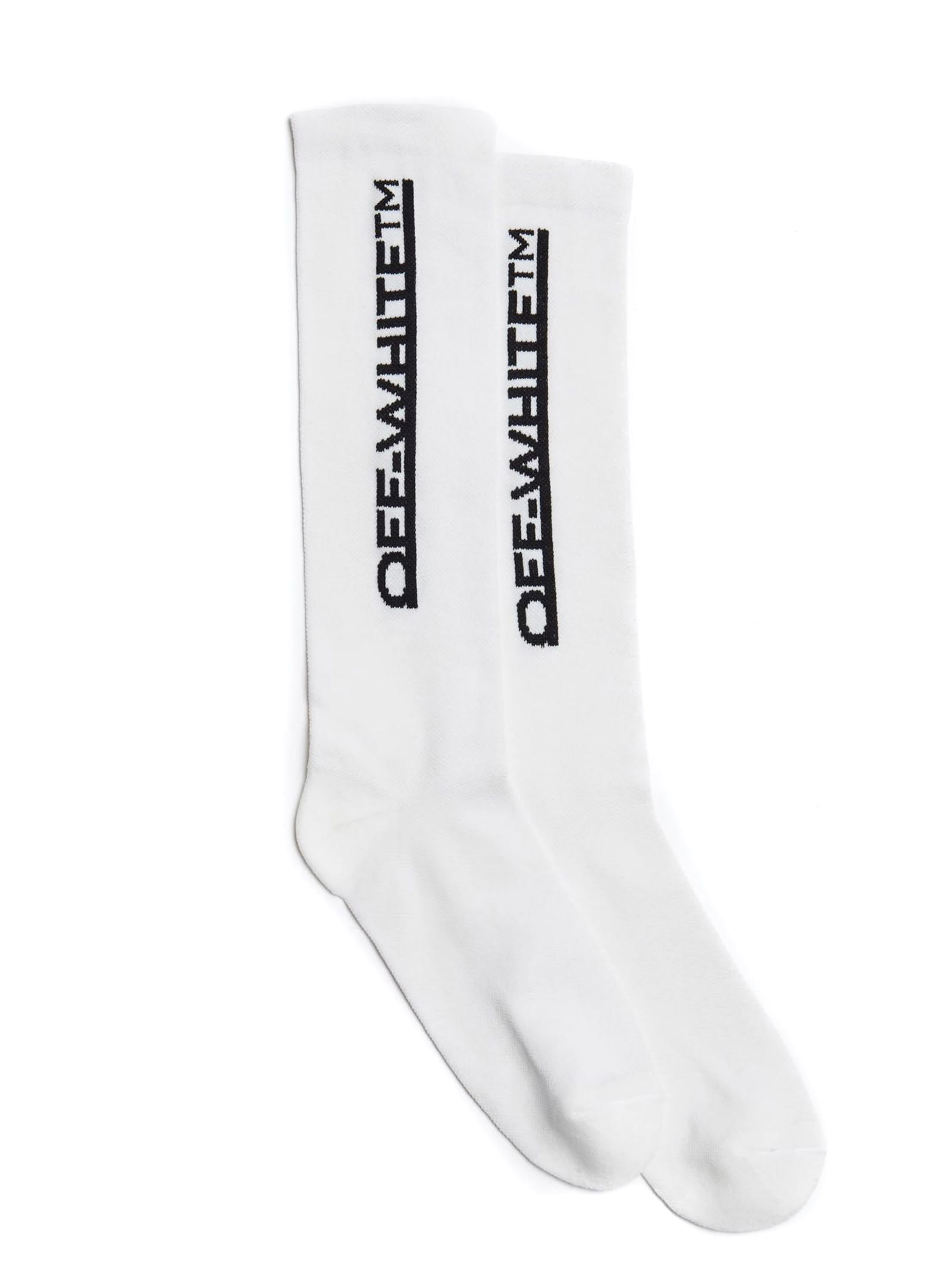 Off-White White Intarsia Logo Socks