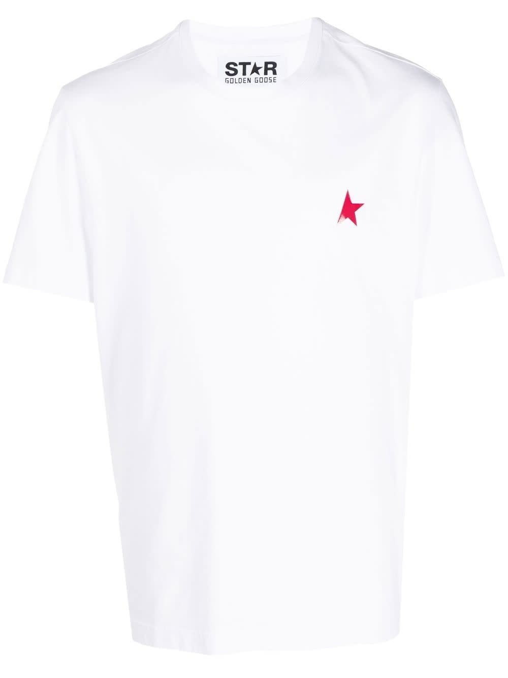 Golden Goose Star T-shirt In Bianco
