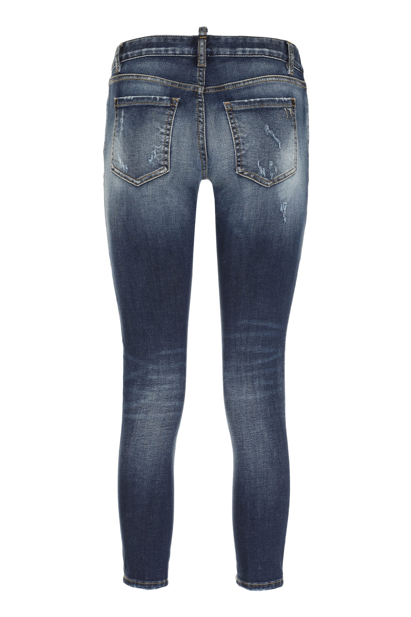 Shop Dsquared2 Stretch Cotton Cropped Jeans