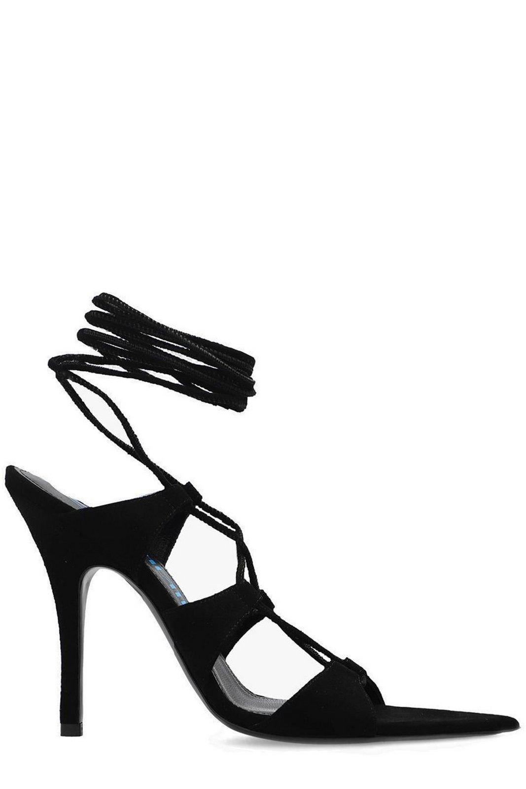 Shop Attico Renee Lace-up Ankle Strap Sandals