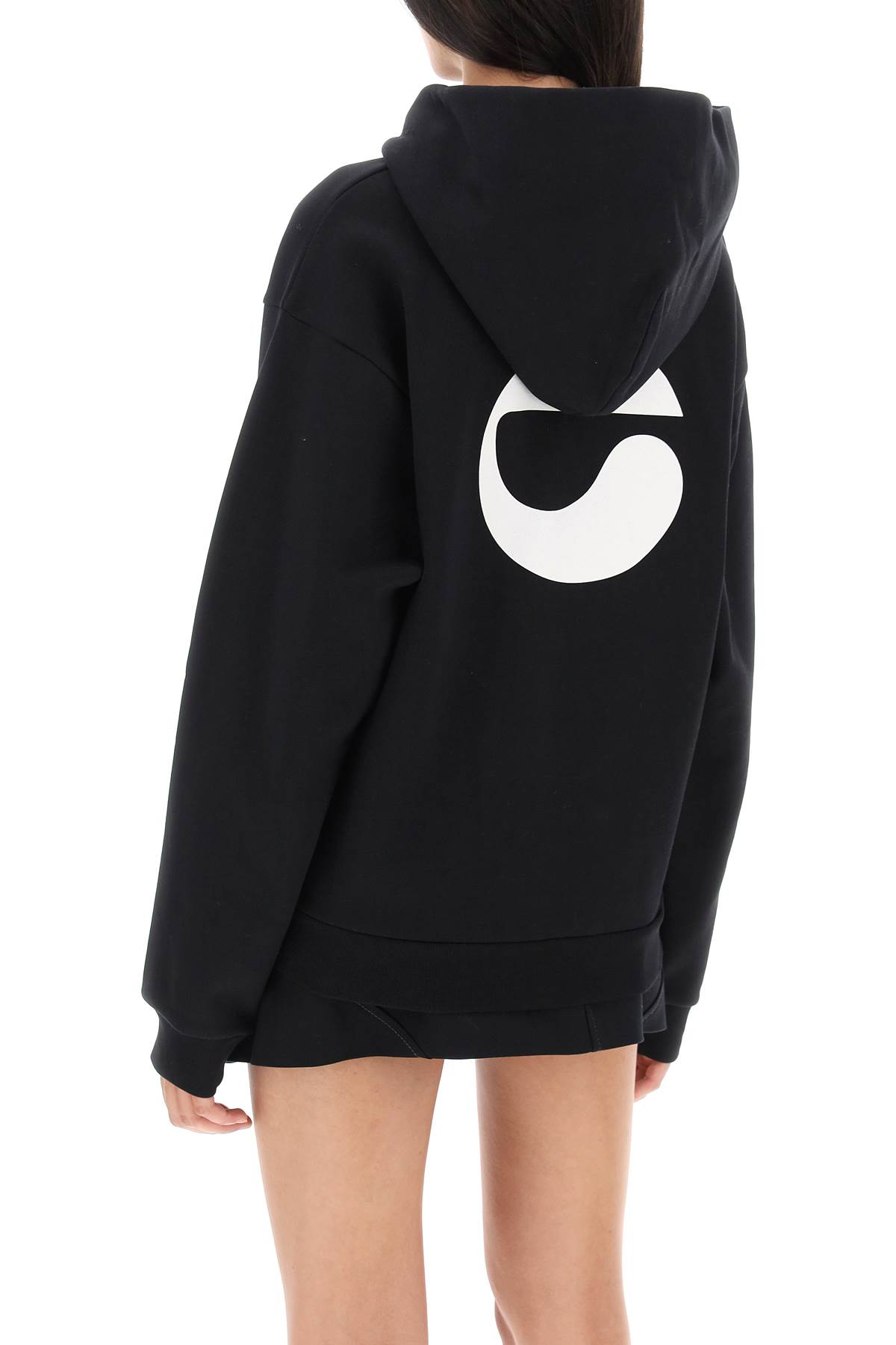 Shop Coperni Logo Print Hoodie Fleece In Black