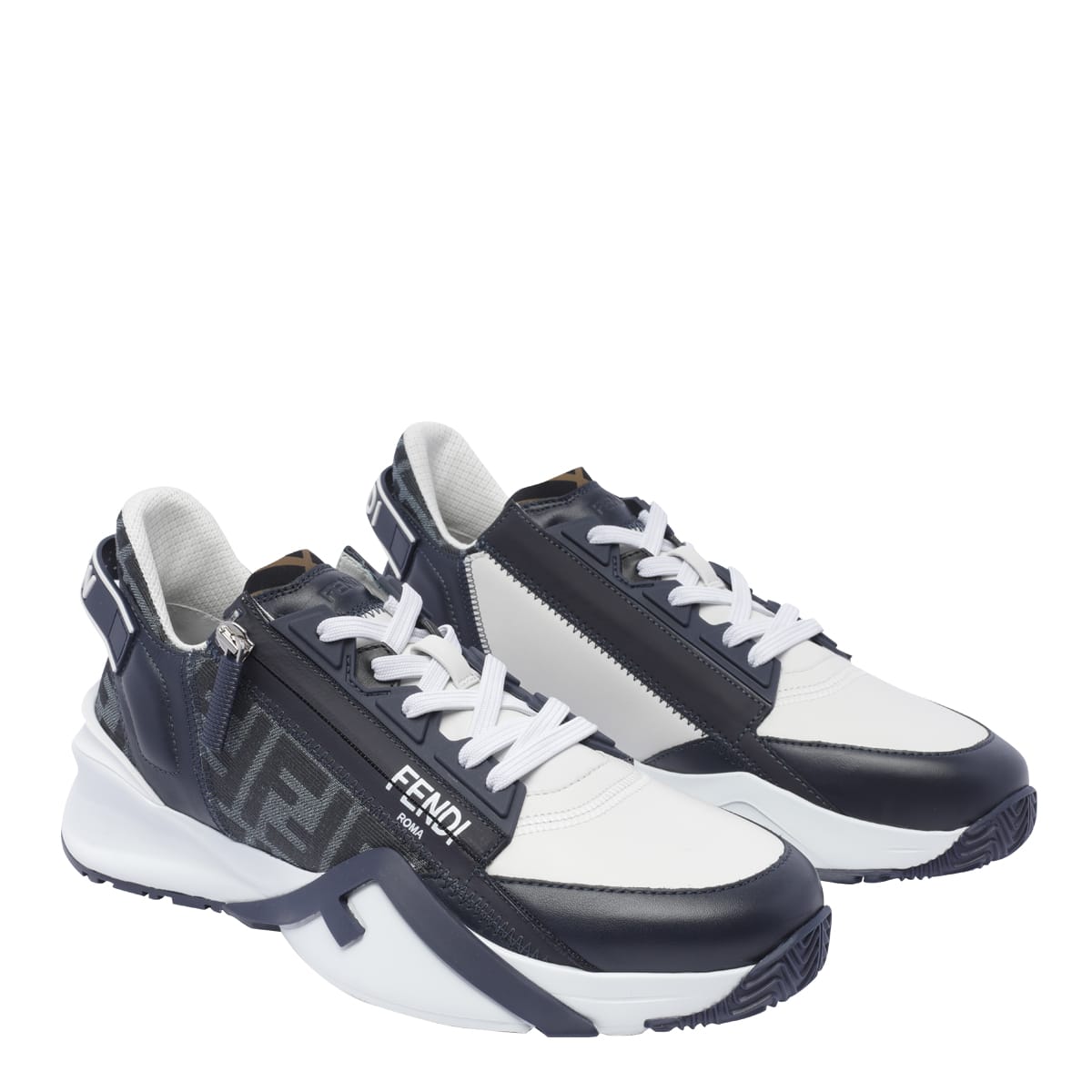 Shop Fendi Flow Sneakers In White