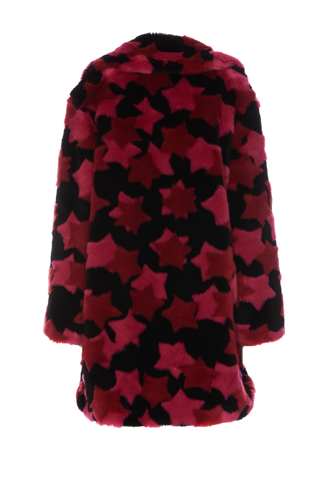Versace Jeans Couture Star Faux-fur Overcoat In 455