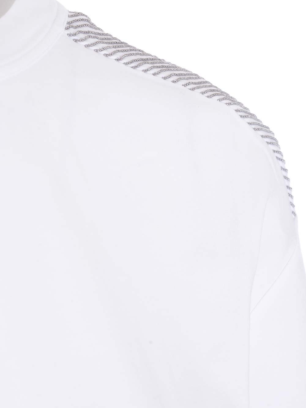 Shop Brunello Cucinelli Shiny Embroidery Top In Bianco