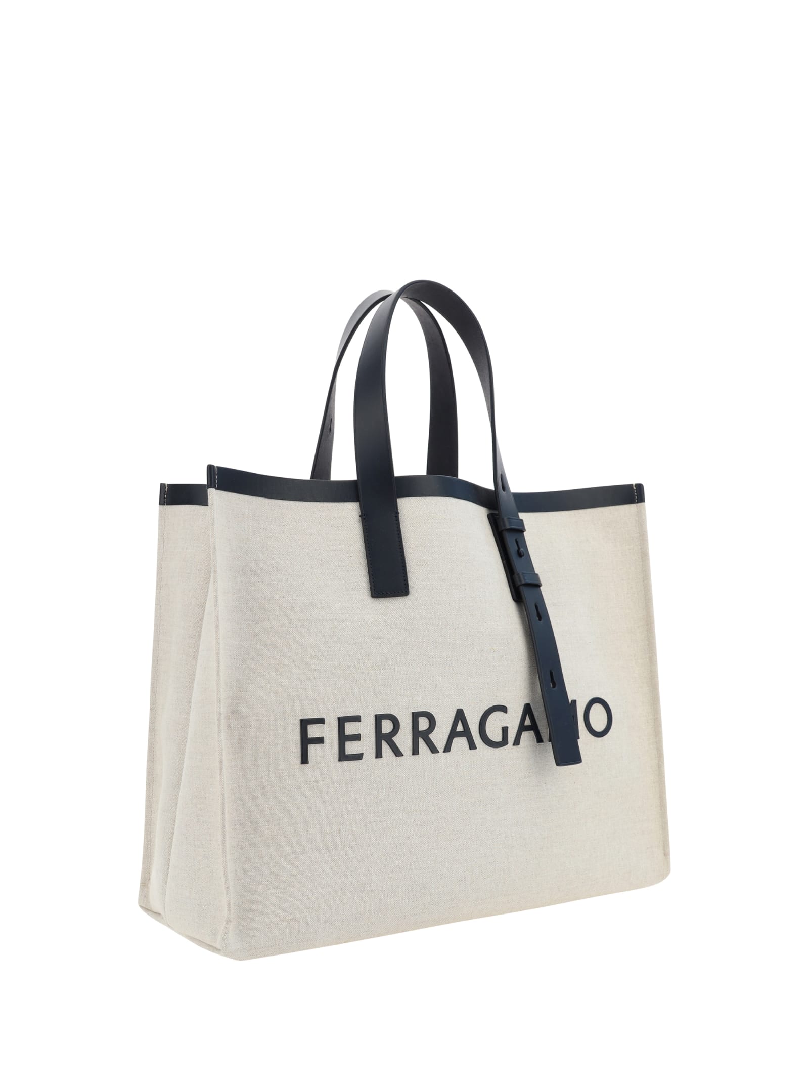 Shop Ferragamo Shopping Bag In Nero