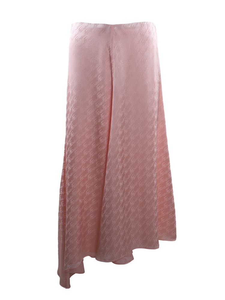 Fendi Silk Skirt With All-over Jacquard Logo Print