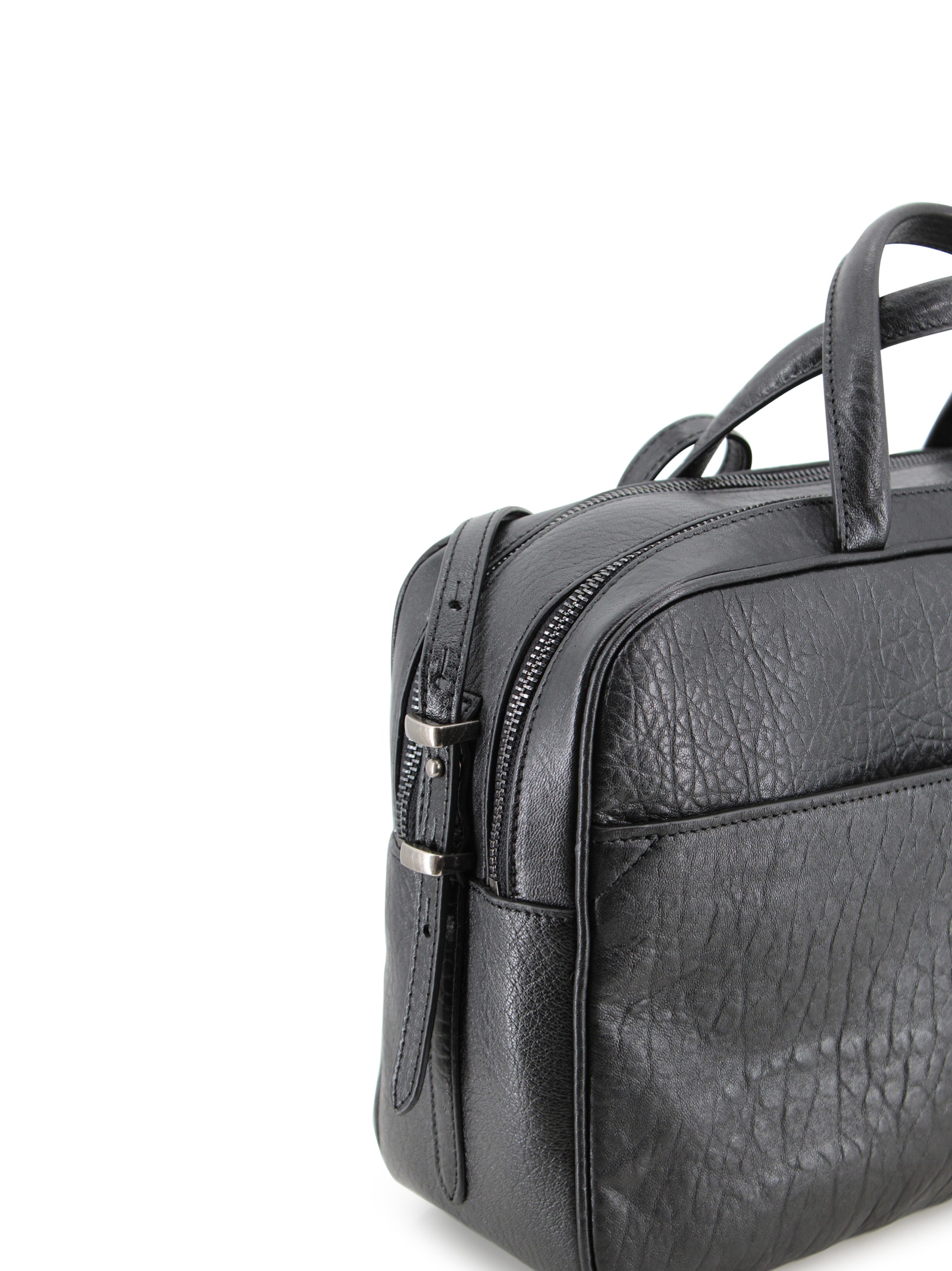 Weekend Max Mara Spacious Nappa Leather Cross-body Satchel In Black