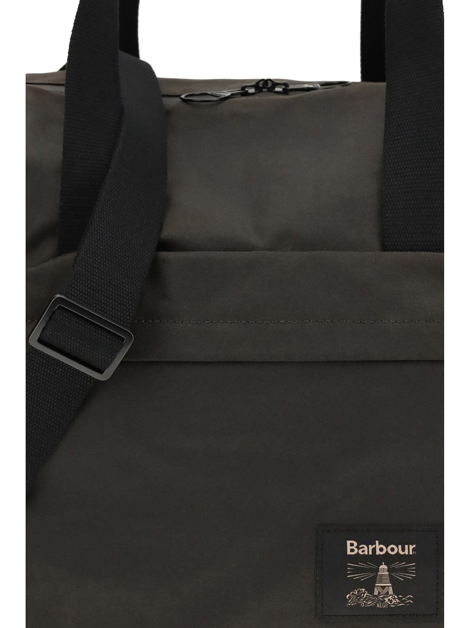 Barbour Waxed Fabric Field Travel Duffle In Black