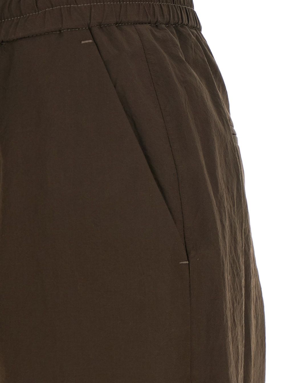 Pt Torino Erika Brown Pants With Elastic Waist In Cotton Woman In Brown