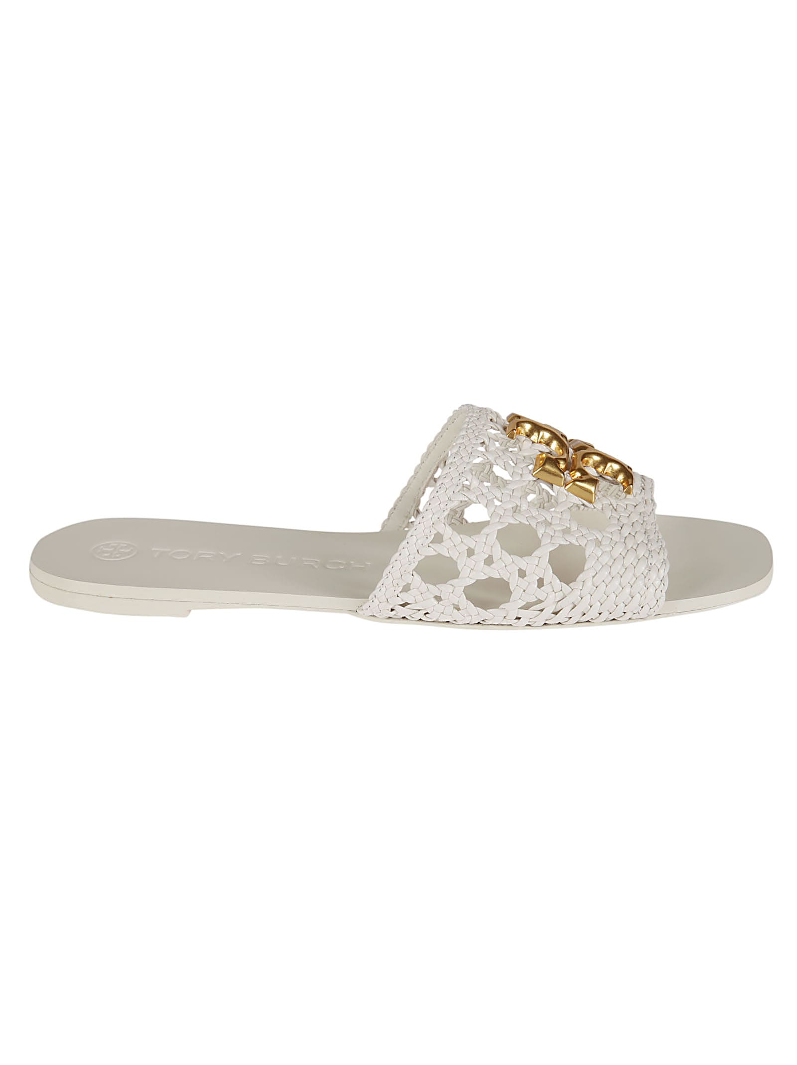 Buy Tory Burch Eleanor Woven Flat Sliders online, shop Tory Burch shoes with free shipping