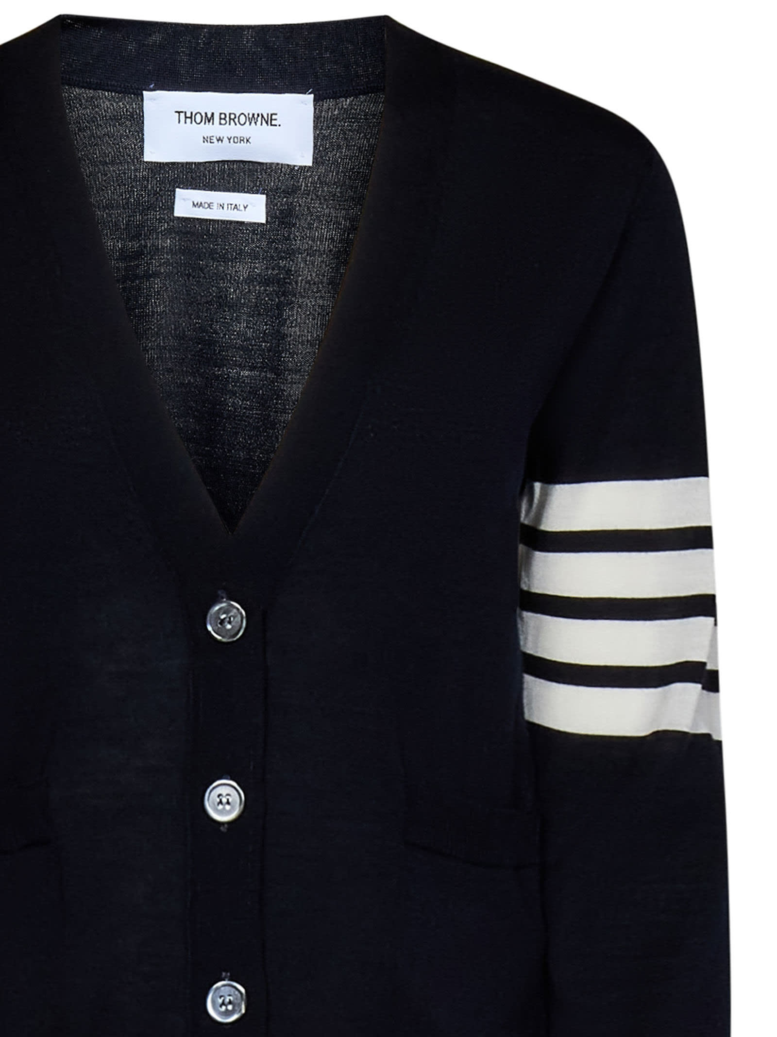 THOM BROWNE VIRGIN WOOL CARDIGAN
