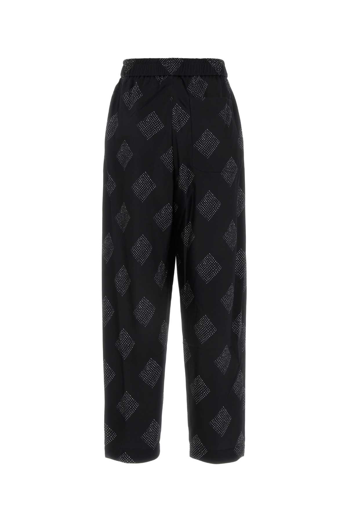 Shop Giorgio Armani Embroidered Stretch Silk Pant In Mb024