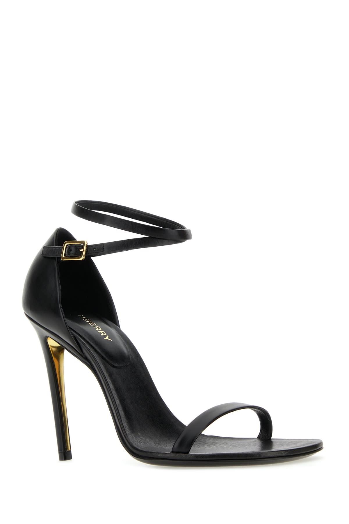 BURBERRY BLACK LEATHER SANDALS