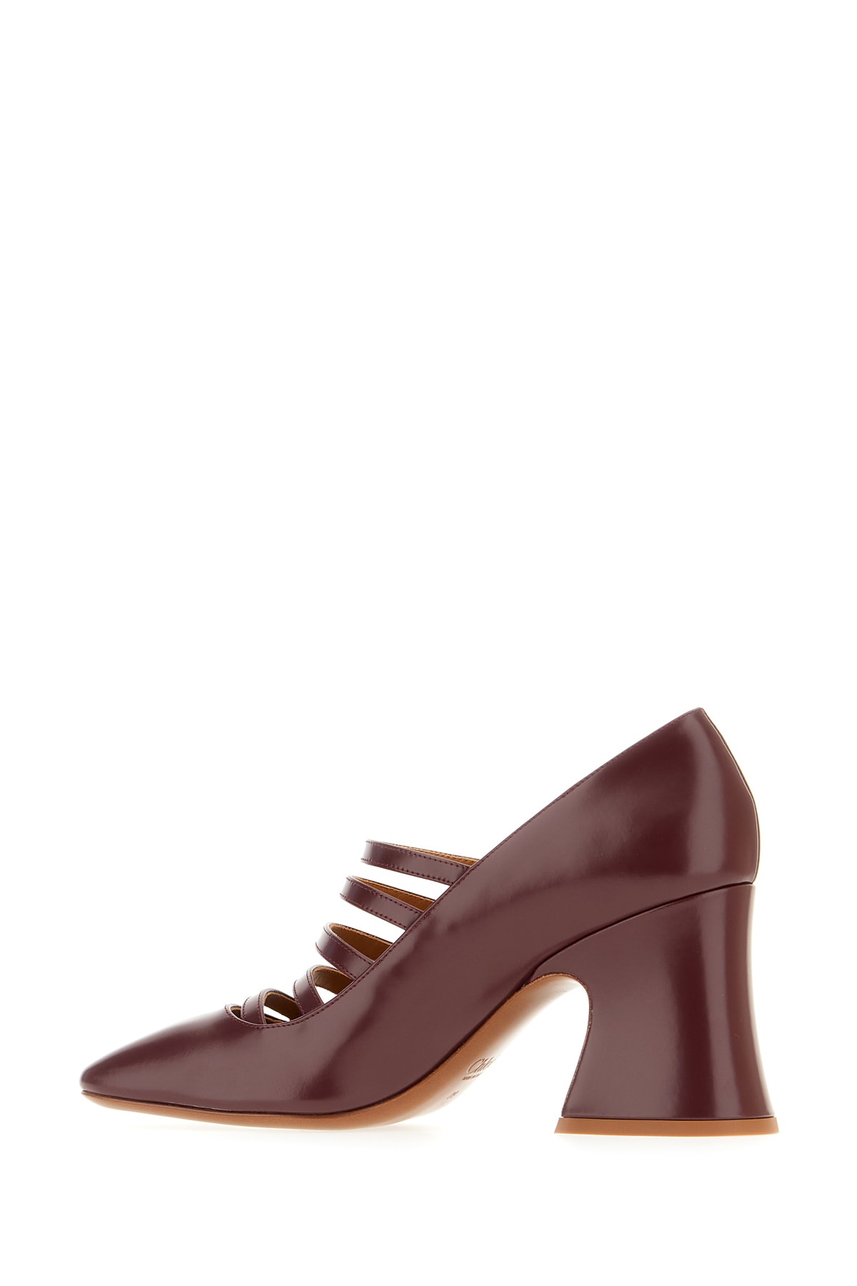 Chloé Aubergine Leather Pumps In Purple