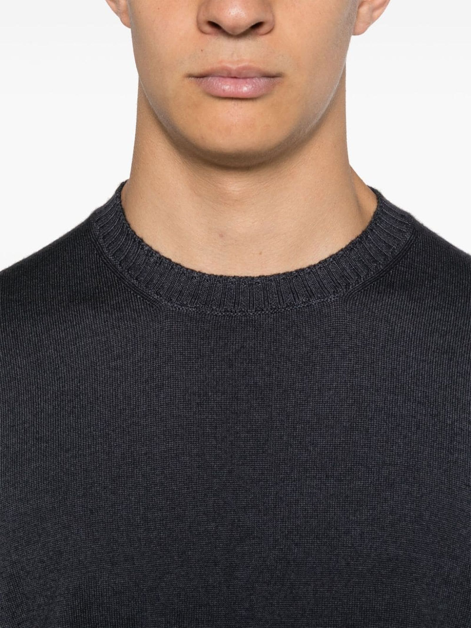 Shop Fay Charcoal Grey Virgin Wool Sweater